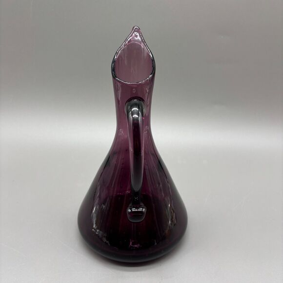 Rainbow Glass Company Amethyst Bullicante Pitcher Ewer Mid Century Modern 1960s - Picture 3 of 8